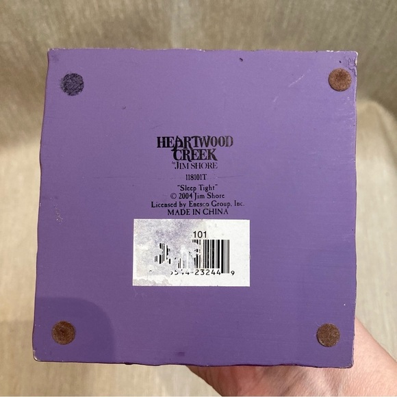 JIM SHORE Sleep Tight Cat On  a Tombstone With a Fence Resin - Picture 8 of 9